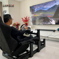 Simulador de Carreras de Alta Gama con Volante y Pedales, Plataforma de Simulación de Carreras con Perfil de Aluminio 4080