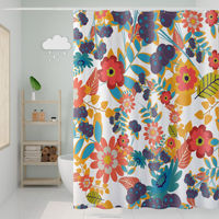 Rideaux de douche Boho pour salle de bain rideau de douche à fleurs blanches impression esthétique orientale rideau de douche mignon tissu imperméable