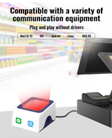 Escáner CMOS 2D Manos Libres JR P10, Lector de Códigos QR de Bajo Perfil para Códigos Dañados o Deformados, Herramienta para Puntos de Venta en Centros Comerciales