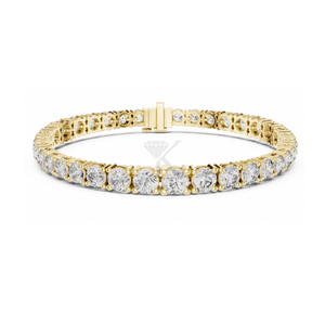 4 Prong Round Cut Lab Grown Diamond Tennis <b>Bracelet</b> In <b>Solid</b> Gold Luxury Minimalist Elegant Unisex Jewelry Perfect <b>Bracelet</b> - Product Image 1