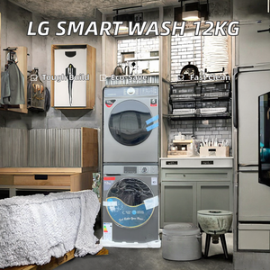 Cho <span class=keywords><strong>LG</strong></span> 12Kg Phía Trước Tải Thông Minh Rửa Hơi Nước Máy Giặt Tiết Kiệm Năng Lượng 15 Phút Nhanh Chóng Rửa 1400Rpm Tự Động Tối Màu Grey EU Tiêu Chuẩn - Product Image 2