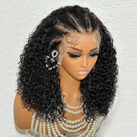 Perruques brésiliennes bouclées Pixie sans colle, prêtes à porter, en cheveux humains, vente en gros, perruques frontales HD Full Lace pour femmes noires