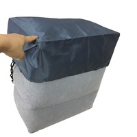 Repose-pieds gonflable réglable pour adultes, écologique, gris/bleu, pour voyage en avion, avec logo personnalisé
