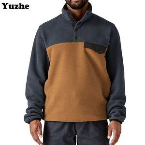Sudadera con Botones para Hombre OEM, Estilo Deportivo Básico Informal, Decoración con Bolsillo en el <span class=keywords><strong>Pecho</strong></span>, Forro Polar, Jersey de Invierno para Hombre - Product Image 4