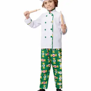 Escenario para niños Cstume Kindergarten Role Play Halloween Carnival New Candy Chef Dress