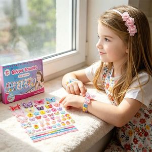 Girls Creative <b>Headband</b> Kit DIY Hair Clips Pins Ribbons Flowers Gems Glue Dots Birthday Party Toy Wholesale Set - Product Image 3