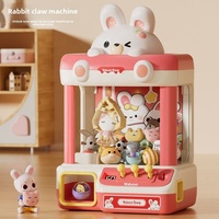 Vente en gros OEM Personnalisé Nouveau style Machine à griffes en plastique ludique pour enfants, pour attraper les jouets en peluche et les jouets en capsule rembourrés (Dinosaure/Lapin)