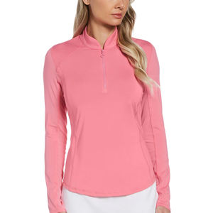 Jersey informal de manga larga personalizado OEM para mujer, jersey que absorbe la humedad, diseño ajustado con logotipo bordado en la parte delantera - Product Image 3