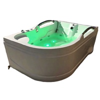 Bain à remous spa moderne et portable à double paroi avec fonction de massage intégrée, baignoire jacuzzi équipée de lumières colorées et de bulles