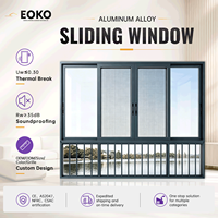 Fenêtre coulissante de balcon EOKO, double vitrage, verre trempé, aluminium, acier inoxydable, moustiquaire, fenêtres insonorisées horizontales