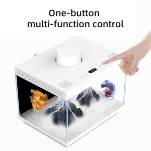 リラクゼーションライン白ガラス魚タンクデスクトップWIFI水族館生態魚水族館フィルタータンク付き - Product Image 2