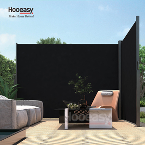 Hooesay, fabricado en fábrica, estilo europeo, pantalla plegable de viento negro, terraza, puerta corredera, toldo lateral retráctil Doble - Product Image 2