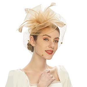 HZO-23019 Wholesale Fashion Design Party Women Church Fascinators Hats Sinamay <strong>Navy</strong> Red Church Fascinator <strong>Headbands</strong> - Product Image 1