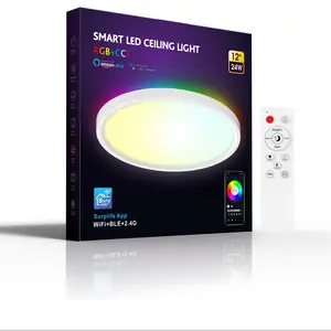 Wiscoon Ultra Slim RGB + CCT WiFi Inteligente LED Luz de Teto 24W AC100V ou AC240V CE SAA Aprovado