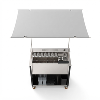 Stasiun Bar Mobile Komersial, Meja Bar Modular dengan Icewell, Meja Koktail Mobile Outdoor, Meja Bar Kafe dari Stainless Steel