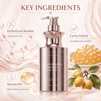 Kondisioner Rambut OEM ODM 500ml Konsentrat Penguat Kilau Bernutrisi Melembutkan Caviar Keratin Minyak Jojoba Anti Frizz Perawatan Rambut Rusak Kering