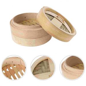 Bammbo Steamer, Vaporera de Bambú, Cesta Escalonada de Bambú de 6 Pulgadas, Tablas para Dim Sum, para Comer Patatas y Camarones - Product Image 3