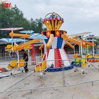 Attraction de centre commercial : Manège d'avion à commande manuelle pour enfants avec éclairage LED pour projet de divertissement intérieur