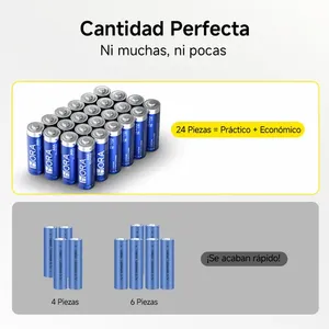 Confezione da 24 Batterie Alcaline AAA 1.5V Monouso Lunga Durata Affidabili Ecologiche in Cartone per Telecomandi Blu 1 Ora - Product Image 6
