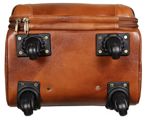 Sac à roulettes en cuir PU, sac de <span class=keywords><strong>cabine</strong></span> d'aéroport, <span class=keywords><strong>bagage</strong></span> de week-end avec roues, cadeau pour lui, <span class=keywords><strong>bagage</strong></span> touristique - Product Image 4