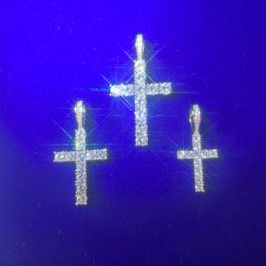 พร้อมจัดส่งจี้เงินแท้ S925 พร้อมจี้รูปไม้กางเขนสีขาวประดับโมอิสซาไนต์ขนาด 2 มม. ถึง 5 มม. - Product Image 3