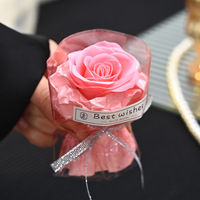Mini bouquet de fleurs de savon faites à la main, fleurs séchées, cadeau de la Saint-Valentin pour petite amie, format poche, vente en gros