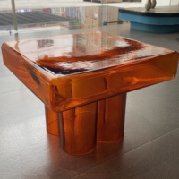 Table basse moderne et élégante de style nordique - Table d'appoint créative en verre pour salon - Table basse en verre transparente très tendance