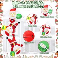 Décoration de Noël gonflable suspendue de 2,4 m avec 3 Pères Noël grimpants pour la décoration extérieure des fêtes