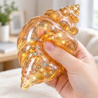Jouet Squishy Conque à Remontée Ultra Lente, Rempli de Gelée, Étoile Pailletée, Anti-Stress, Jouet à Presser, Fidget Toy pour Enfants et Adultes, Cadeau