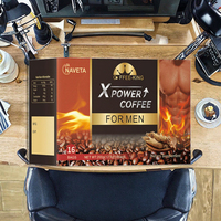 Café Instantané Énergisant au Maca de Haute Qualité pour Hommes, Goût Amer, Puissant et Aphrodisiaque, Boîte et Sachet Emballés, Vente Chaude