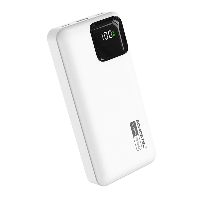 Somostel New Digital Display Portable Mini Slim 10000mAh Powerbanks Charger Built-In Charging Cables External Battery Power Bank