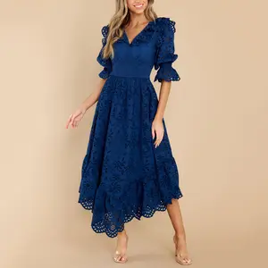 Vestido midi sem cadarço bordado, estampa preta irregular elegante com costas nuas