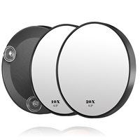 Miroir grossissant portable personnalisé 10X avec 2 ventouses, miroir cosmétique pliable de 4 pouces pour la douche