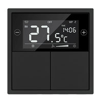 Panneau de thermostat KNX série Laigen, type 86, matériau PC, IP20, écran LCD mécanique à 6 touches, fonctionnalité trois-en-un