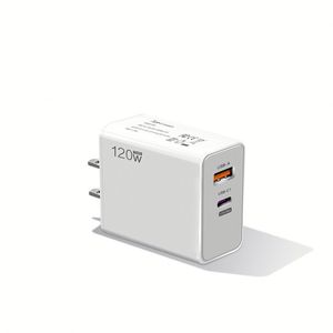 Dual Port 120w Pd Qc3.0 Qc5.0 Usb Type C Fast Travel Phone Wall Charger With Eu Us Uk <b>Plug</b> for Phone - Product Image 4