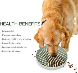 Gamelle anti-glouton pour animaux de compagnie avec design <span class=keywords><strong>labyrinthe</strong></span> rainuré, <span class=keywords><strong>plateau</strong></span> de léchage plat en silicone antidérapant pour chatons, chiots et animaux adultes - Product Image 3