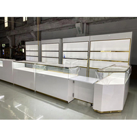 Vitrine à bijoux en MDF blanc sur mesure avec éclairage LED, design écologique, imperméable et durable, marque PENBO, kiosque de réparation de bijoux