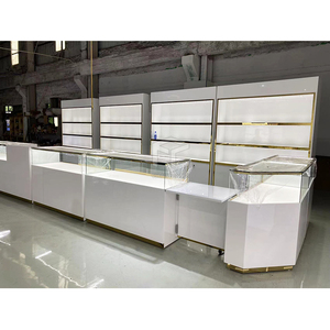 <span class=keywords><strong>Usa</strong></span> Bedrijf Custom Witte Sieraden Display Teller Mdf Glazen Sieradenkast Showcase Sieraden Reparatie Kiosk Ontwerp