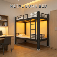 Lit superposé en acier moderne pour l'école, avec échelle, idéal pour dortoirs, appartements, hôtels, hôpitaux et chambres à coucher (vente en gros)