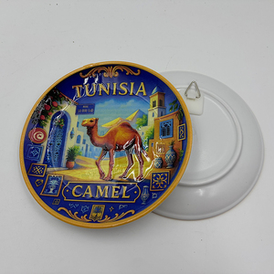 Assiettes Souvenirs de Voyage en Mélamine 3D Gaufrée avec Impression Feuille d'Or, Motif Chameau du Moyen-Orient, Cadeau Touristique Décoratif - Product Image 5