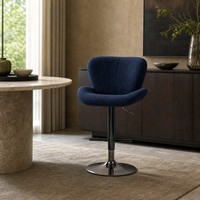 Tabouret de bar en velours, hauteur réglable, siège pivotant, repose-pieds, base sur piédestal pour îlot de cuisine, comptoir de bar, salle à manger