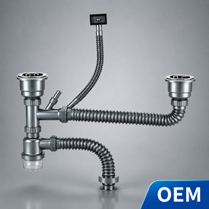 <span class=keywords><strong>Tuyau</strong></span> de vidange d'évier en acier inoxydable de forme ronde, installation facile, directement de l'usine - Product Image 1