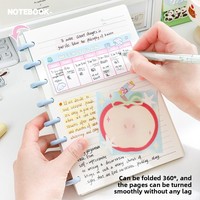 Carnet d'étudiant décoratif 3D A5 à feuilles mobiles, avec pages intérieures remplaçables DIY à motif champignon et boutonnière, pour usage en classe