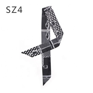 Latest 2022 Dot Print Neck Scarf Female Handbag Wraps Ribbon Lady Hairband Scarves - Product Image 5