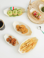 Assiettes jetables classiques en bois en forme de bateau de 7 pouces pour sushis, 50 pièces, pour restaurants, réunions et pique-niques