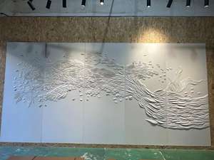 定制高品质酒店家居装饰3D浮雕雕刻皮革背景墙面板 - Product Image 4