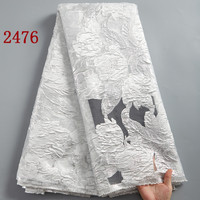 2476 gros nigérian brocart dentelle broderie fleur français dentelle tissu Jacquard dentelle tissu pour robe