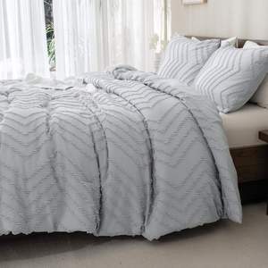 Soft Cool Breathable Silver Gray 3 In 1 <b>Bedding</b> <b>Set</b> Skin Safe King Queen Bulk Wholesale Factory Supply - Product Image 4