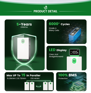แบตเตอรี่ลิเธียมโซลาร์ 51.2V 48V 300Ah 15kW 15kWh สำหรับเก็บพลังงานแสงอาทิตย์ในแอฟริกา - Product Image 5