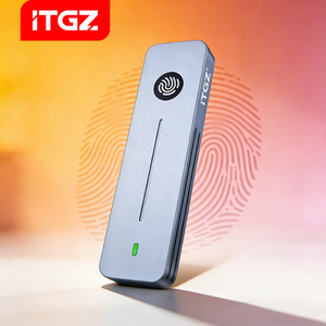 ITGZ Aluminum 10Gbps High-Speed M.2 NVMe <b>External</b> <b>SSD</b> Box With Fingerprint Identification Model Custom Design Aluminum Housing D - Product Image 1